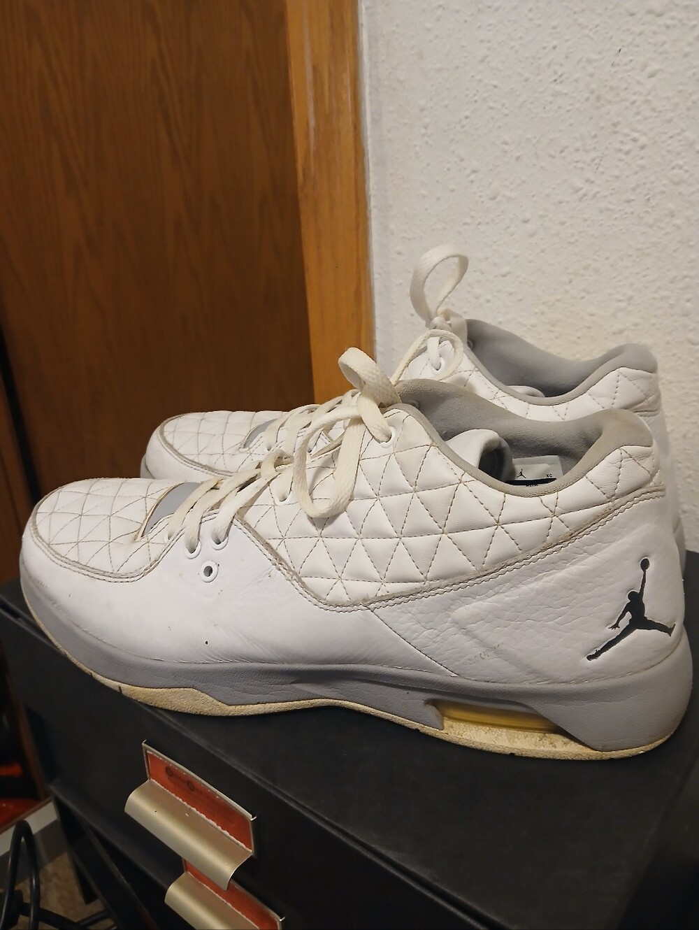 Jordan Flight Origin 3 White/Grey Quilted Sneakers - Men's Size 13